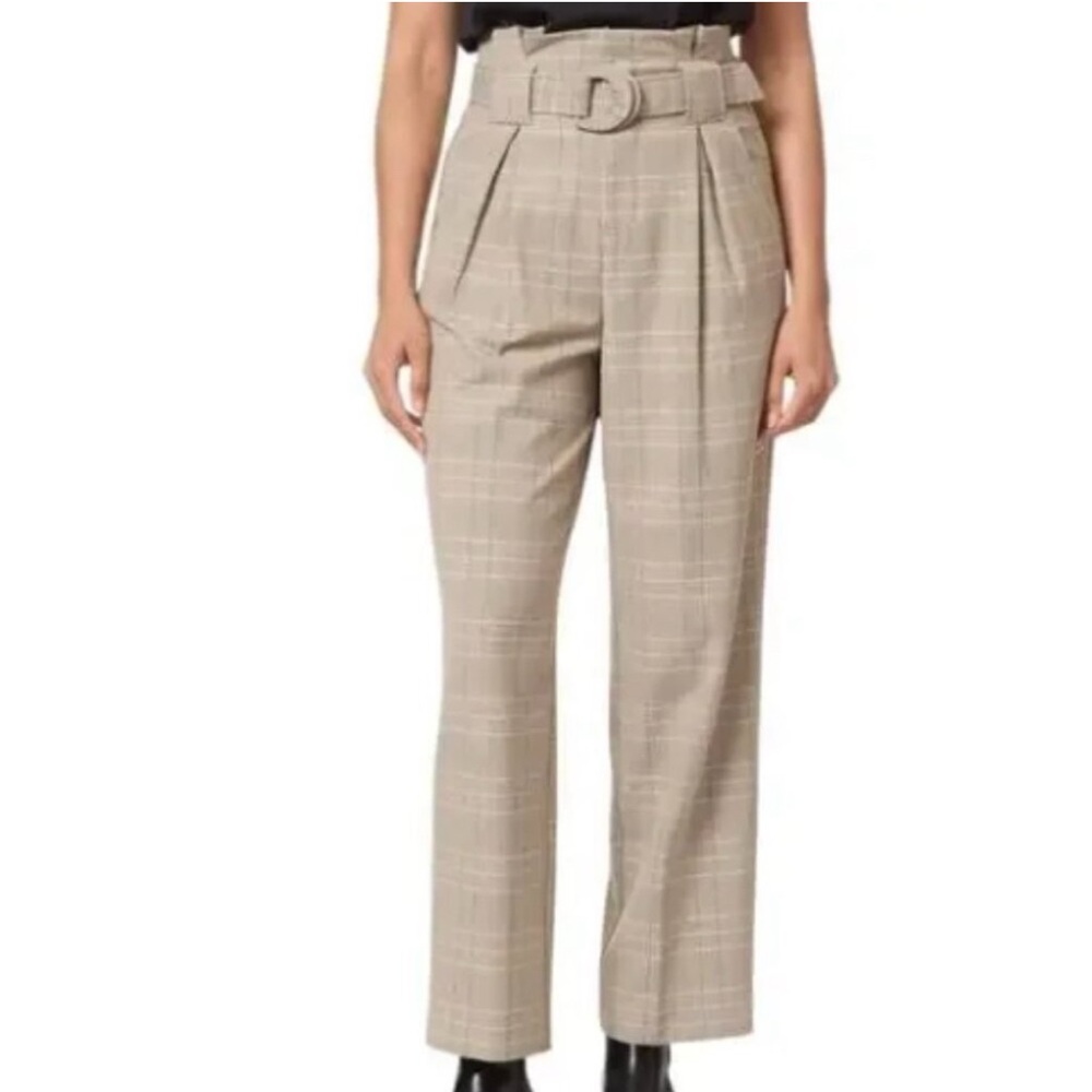 Scotch & Soda | Belted Paperbag Trouser Pants Glen Plaid High Rise Pleated
